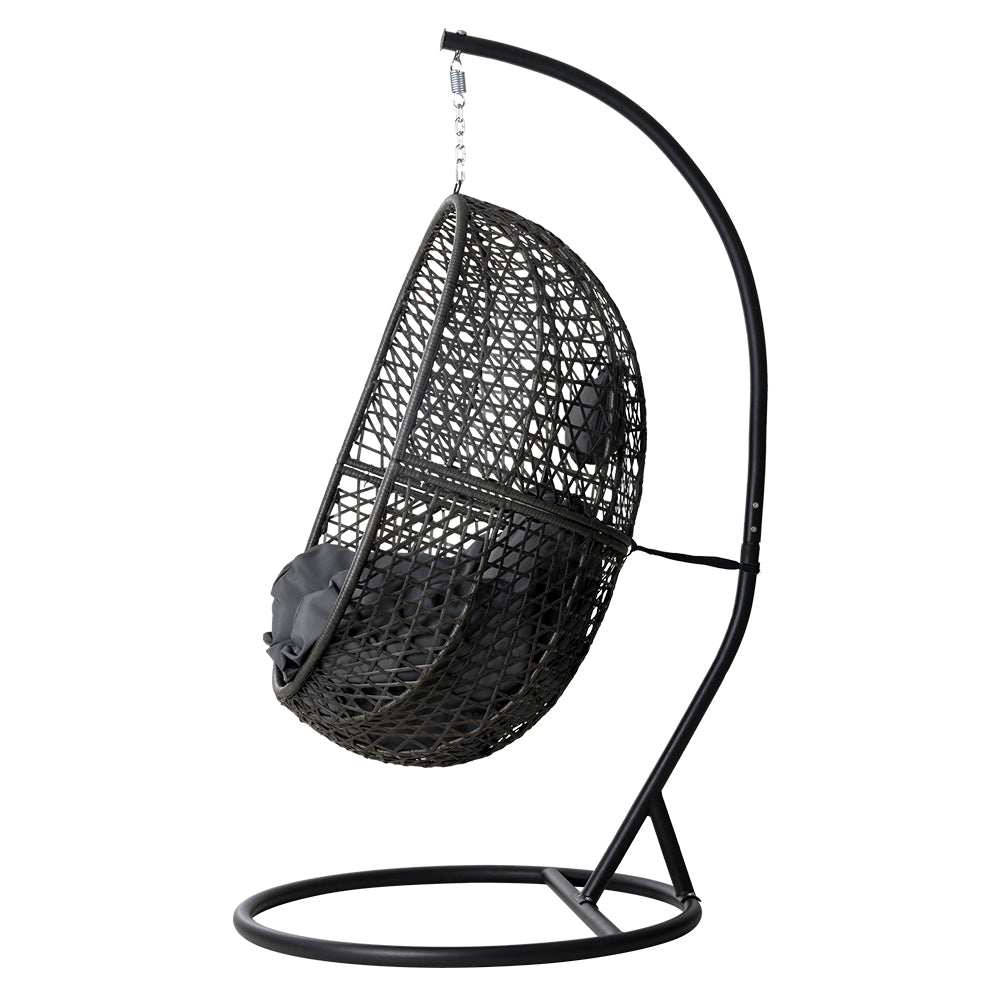 Sorrento Premium Swing Chair Egg With Stand - Black
